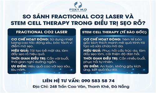 So sánh Fractional CO2 và Stemcell Therapy trị sẹo rỗ