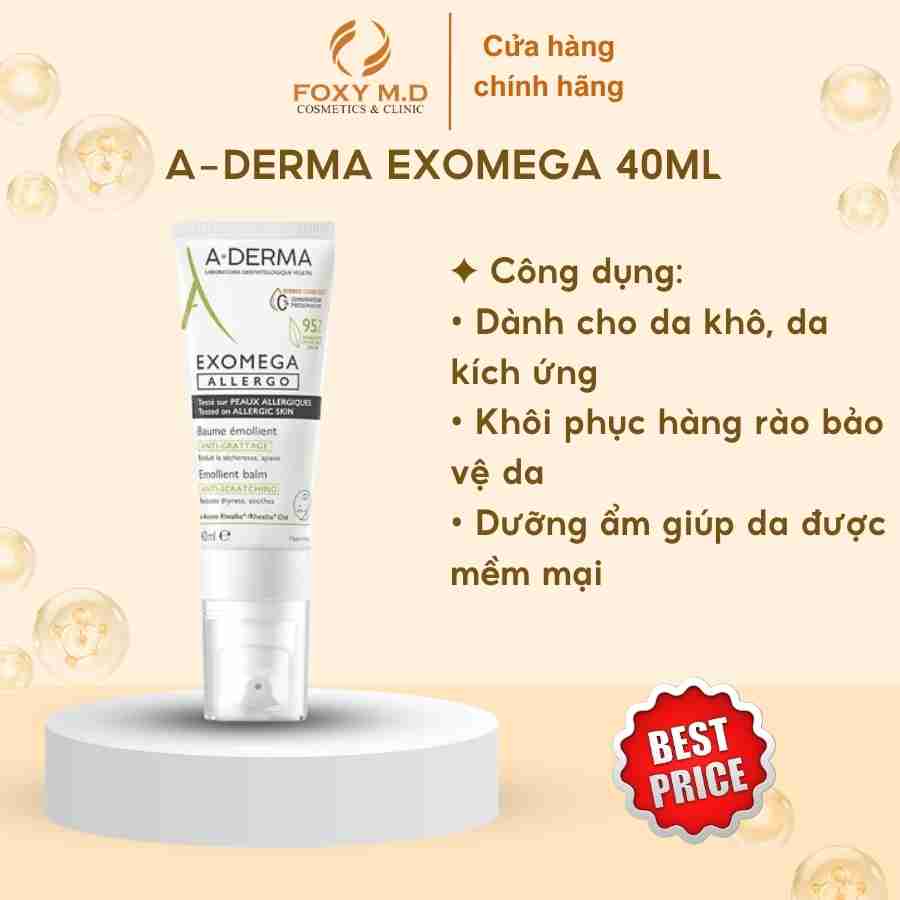 Kem dưỡng ẩm dành cho da mặt và cơ thể giúp da mềm mại A-DERMA Exomega Allergo Emollient Balm 40ml