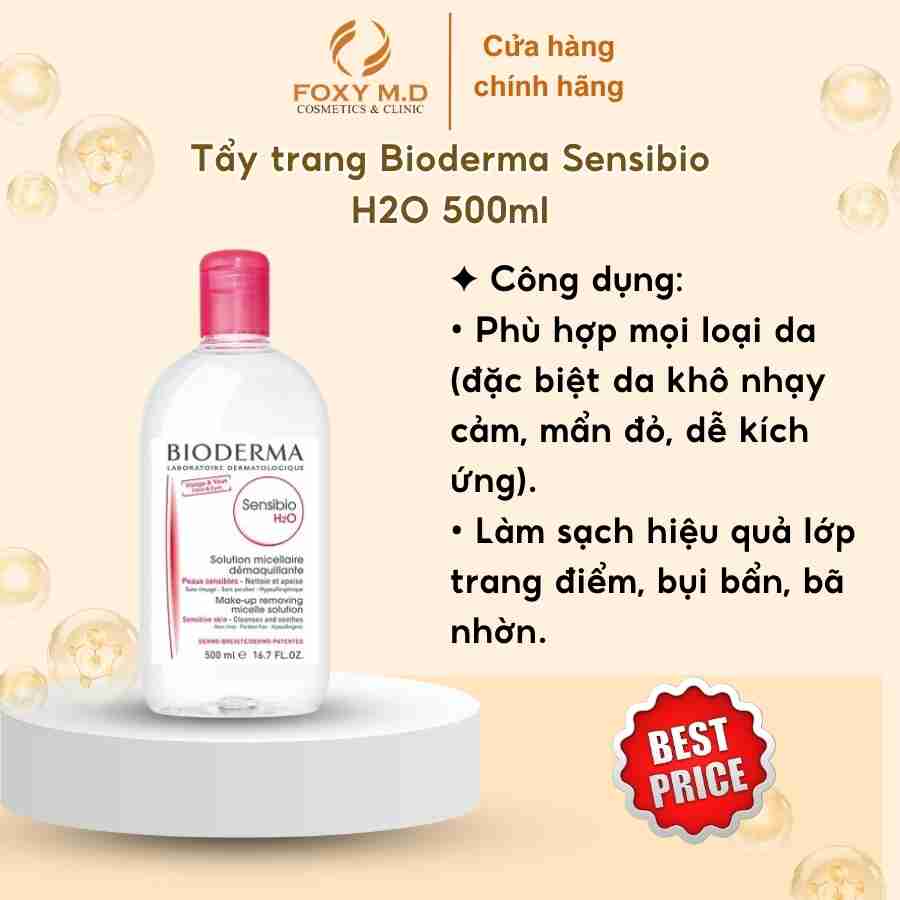 Nước Tẩy Trang Bioderma Dành Cho Da Nhạy Cảm 500ml Sensibio H2O