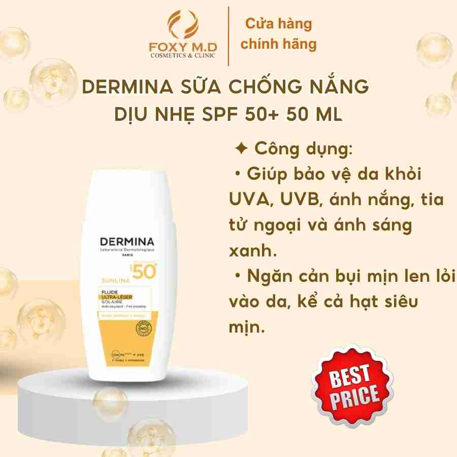 DERMINA Sữa chống nắng  Dịu nhẹ SPF 50 50ml