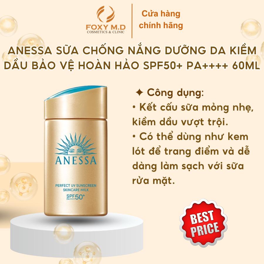 Anessa Sữa Chống Nắng Dưỡng Da Kiềm Dầu SPF50+ PA++++ 60ml