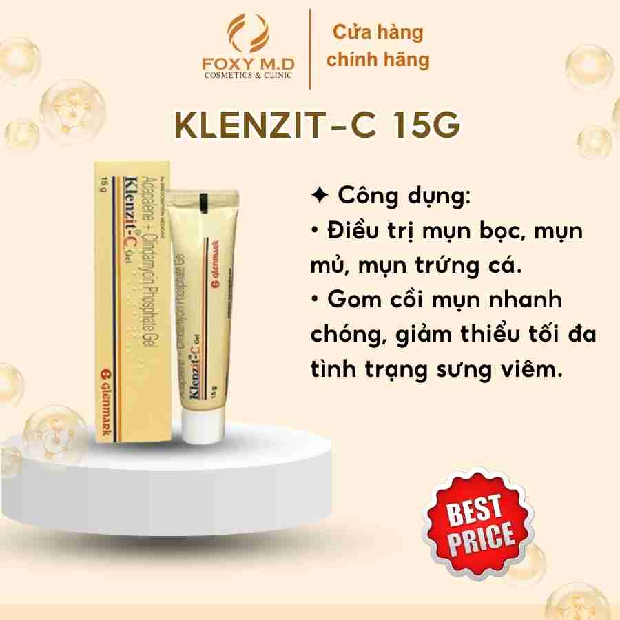 Klenzit-C Gel trị mụn trứng cá tuýp 15g