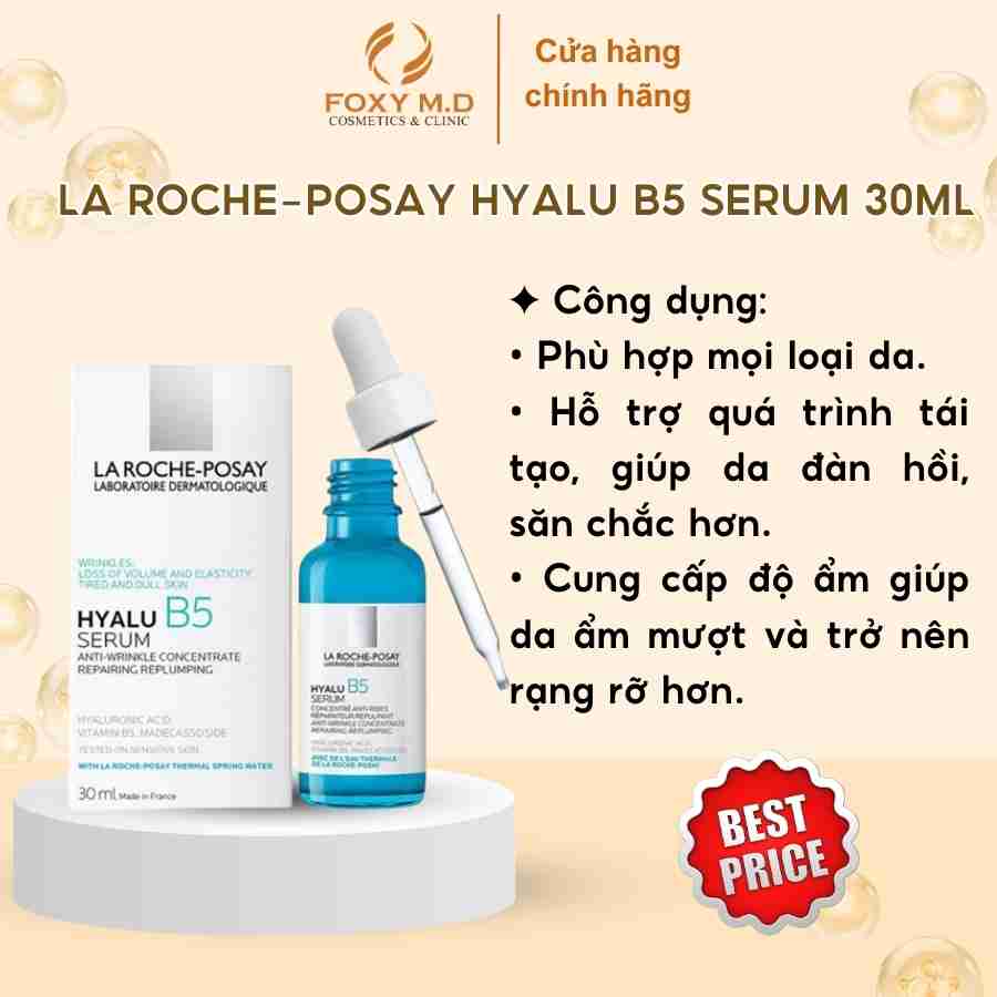 Dưỡng chất chuyên sâu hỗ trợ tái tạo da, giúp da căng mướt La Roche-Posay Hyalu B5 Serum 30ml