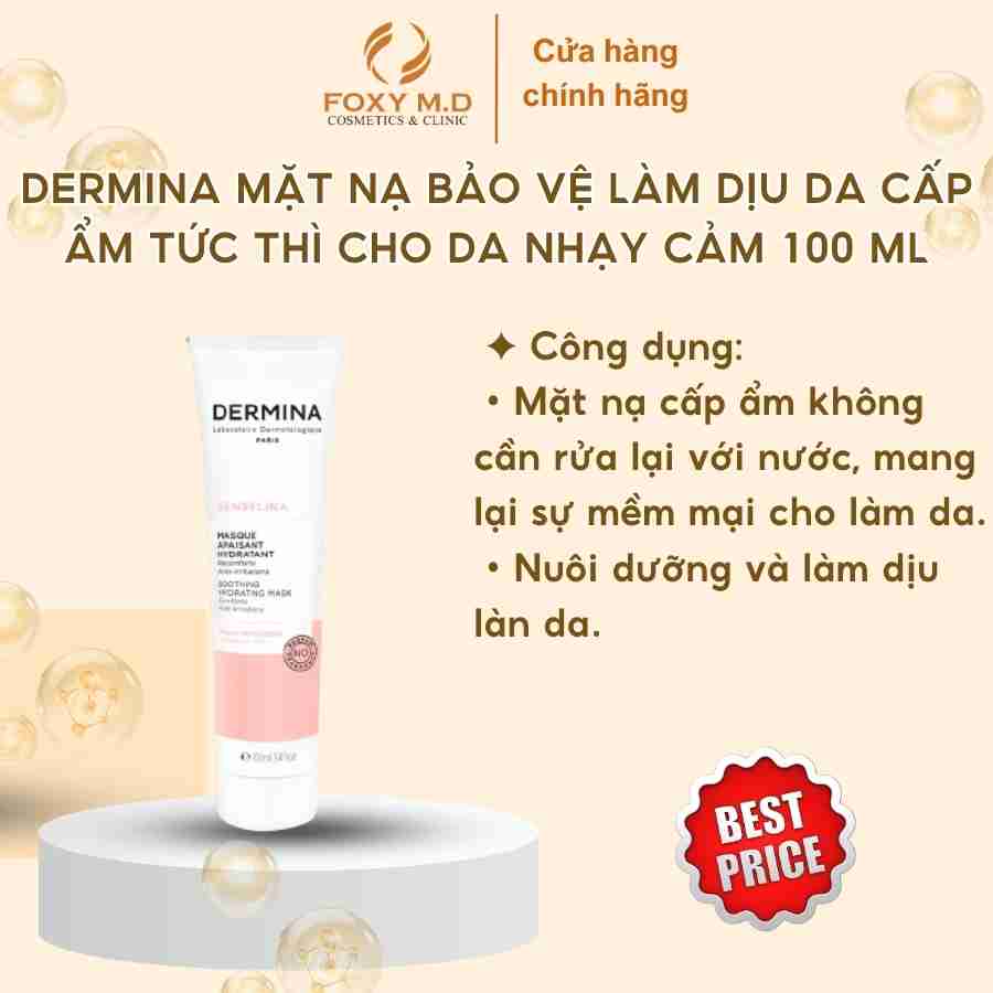 DERMINA Mặt Nạ Bảo Vệ Làm Dịu Da Cấp Ẩm Tức Thì Cho Da Nhạy Cảm 100 Ml