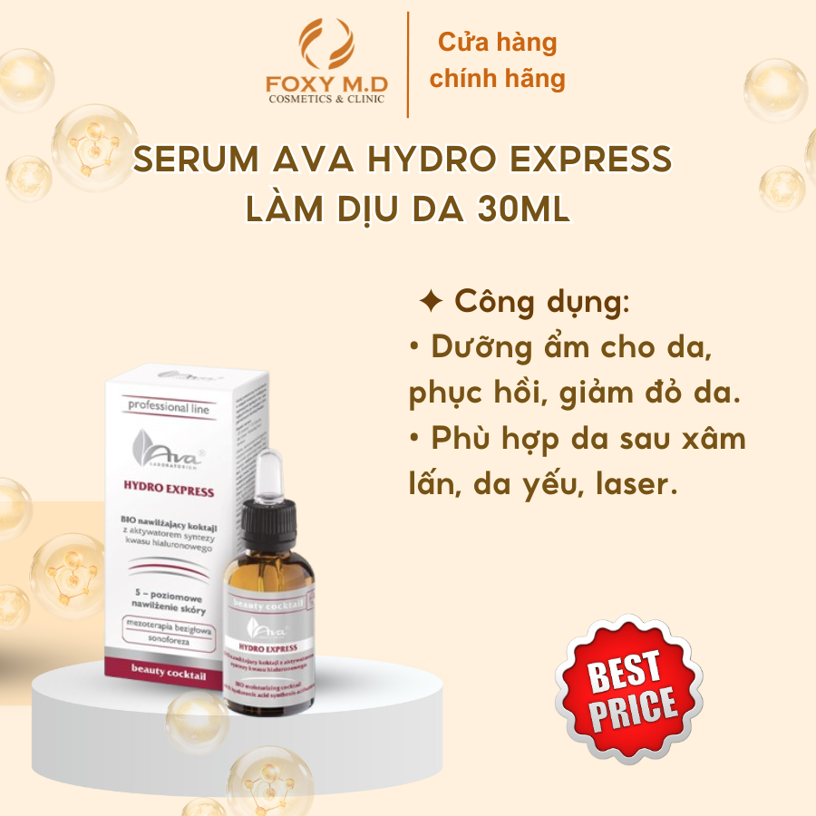 Serum AVA Hydro Express làm dịu da 30ml