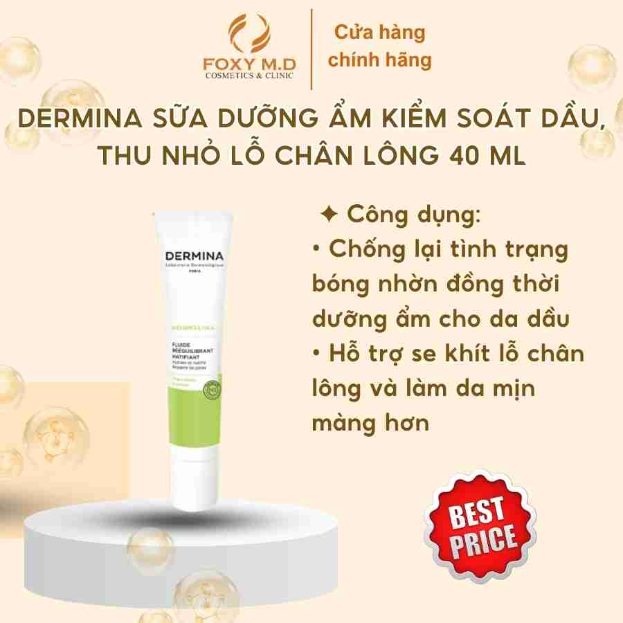 DERMINA Sữa Dưỡng Ẩm Kiểm Soát Dầu Thu nhỏ lỗ chân lông 40 ml