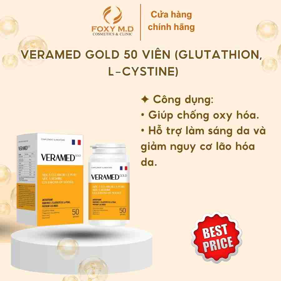 VERAMED GOLD 50 VIÊN (GLUTATHION,  L-CYSTINE)