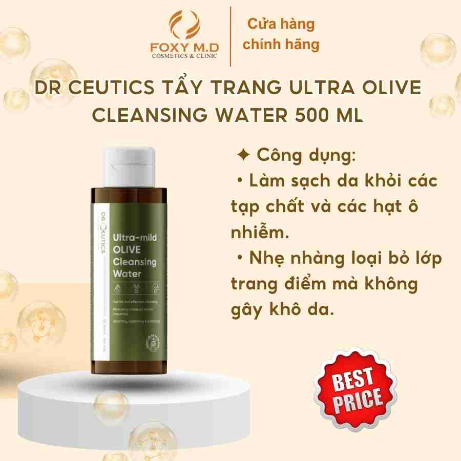 DR CEUTICS Tẩy trang ULTRA-MILD OLIVE CLEANSING WATER 500 ml