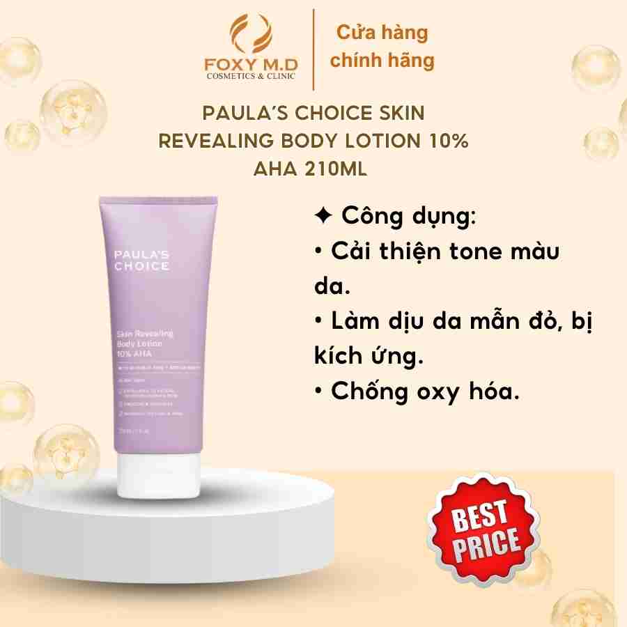 Kem dưỡng thể làm sáng da 10% AHA Paula's Choice Body Lotion  210ml