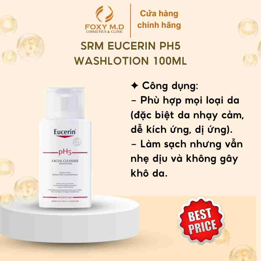 Sữa Rửa Mặt Eucerin Facial Cleanser PH5 Sensitive Skin 100Ml