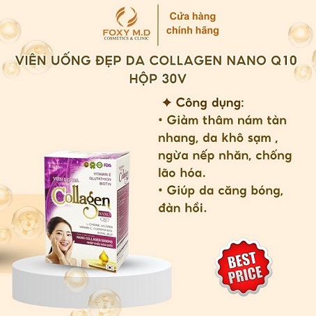 Viên uống đẹp da Collagen Nano Q10 hộp 30v 