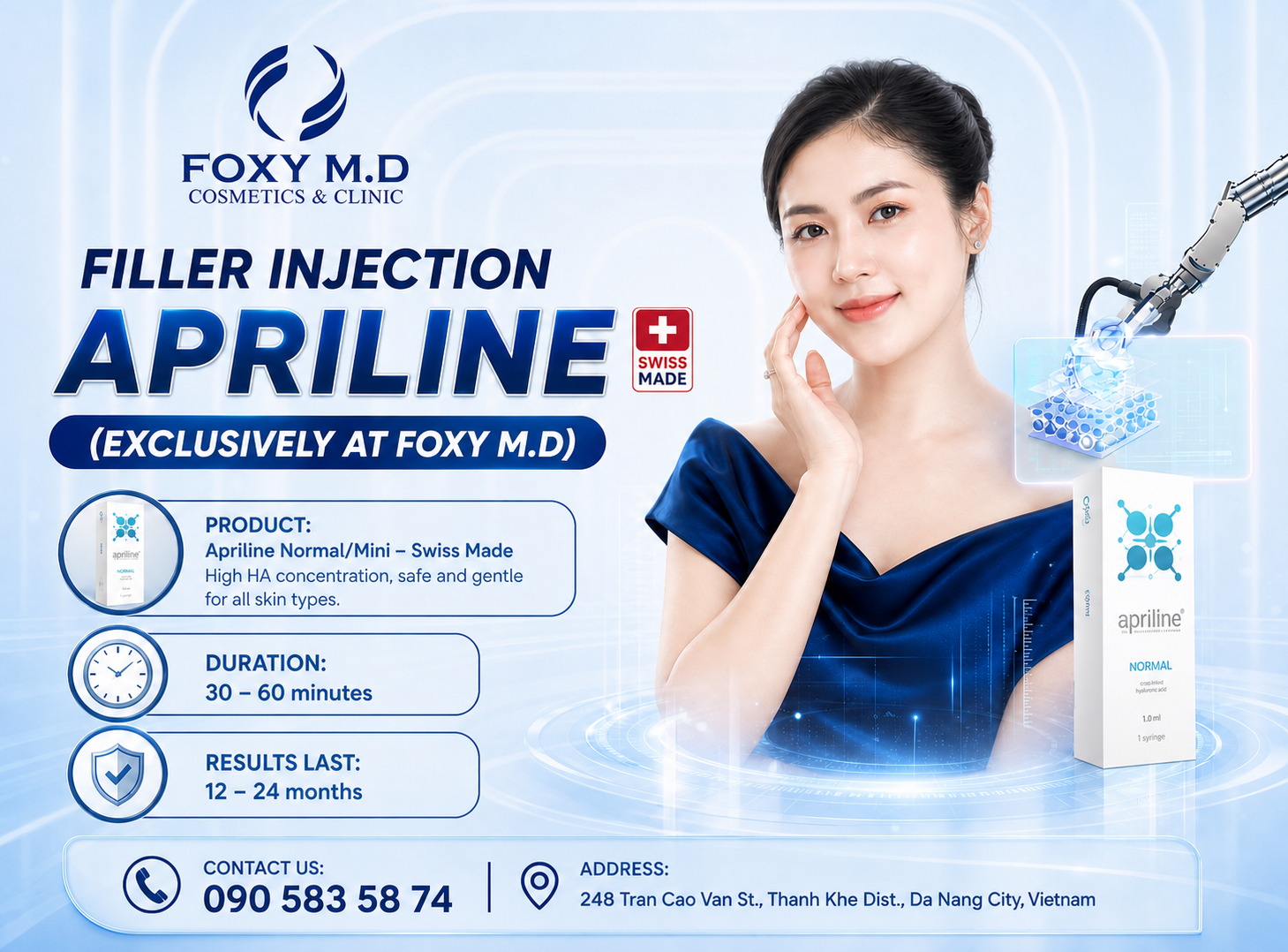 Apriline Swiss Filler Injection in Da Nang – Ultra-Pure HA Safe for Sensitive Skin