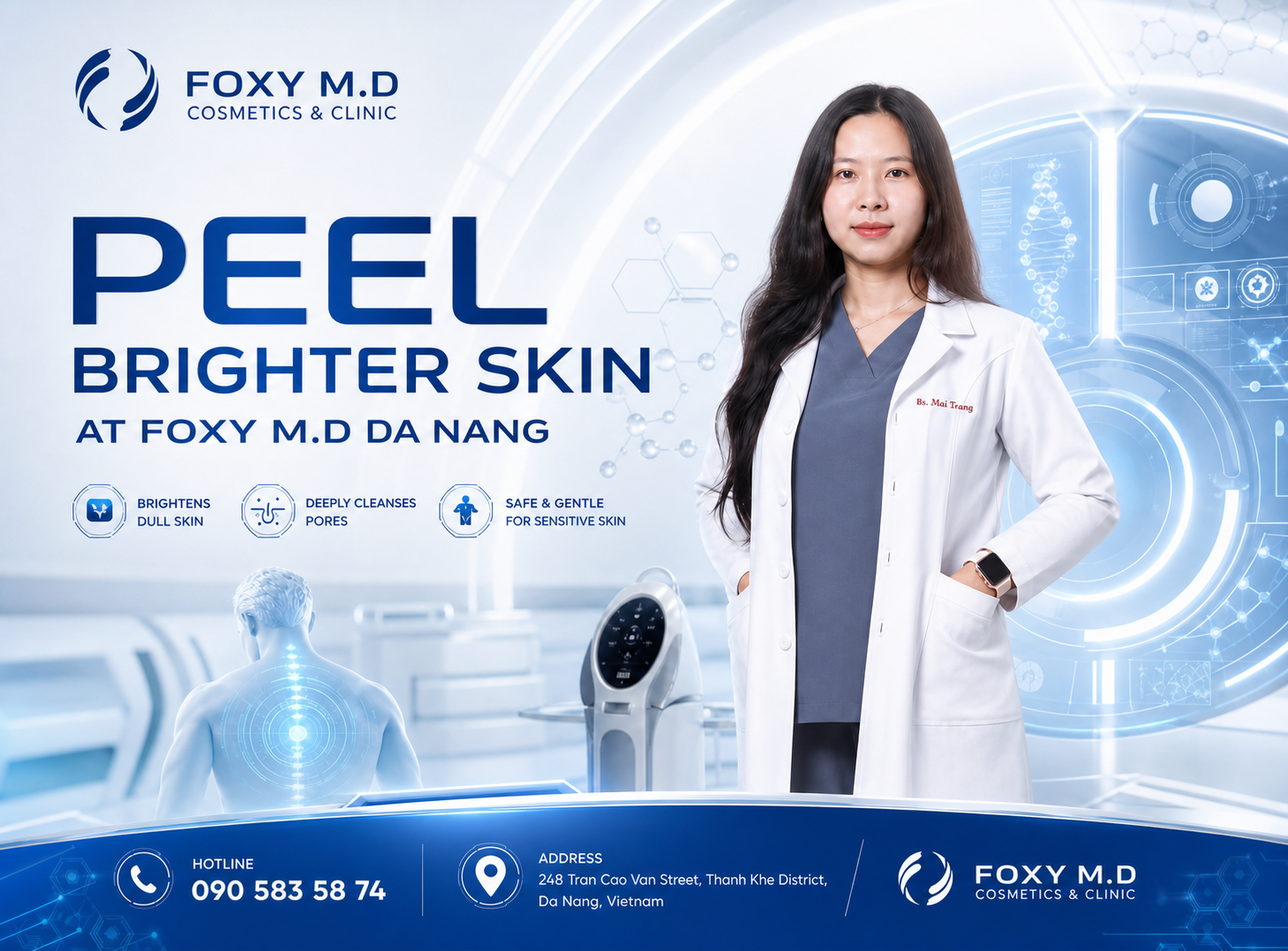 Back Brightening Facial in Da Nang — Skin Lightening & Even Tone Back Treatment at Foxy M.D Clinic
