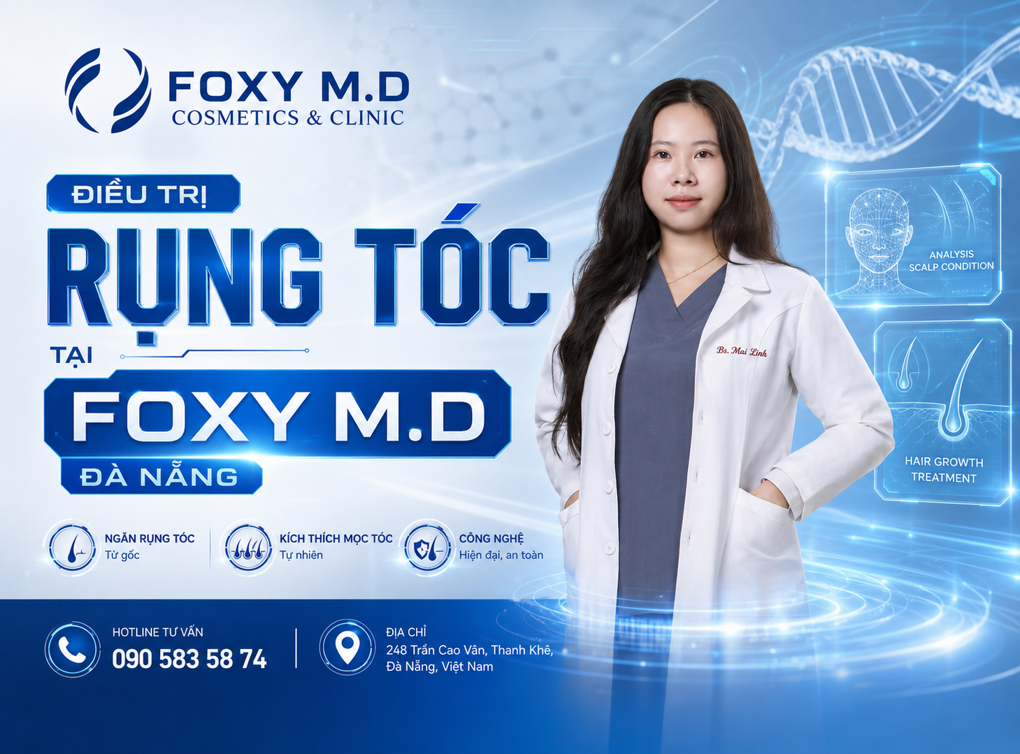 Điều Trị Rụng Tóc Đà Nẵng — Tiêm PRP & Meso Kích Thích Mọc Tóc Tại Foxy M.D Clinic
