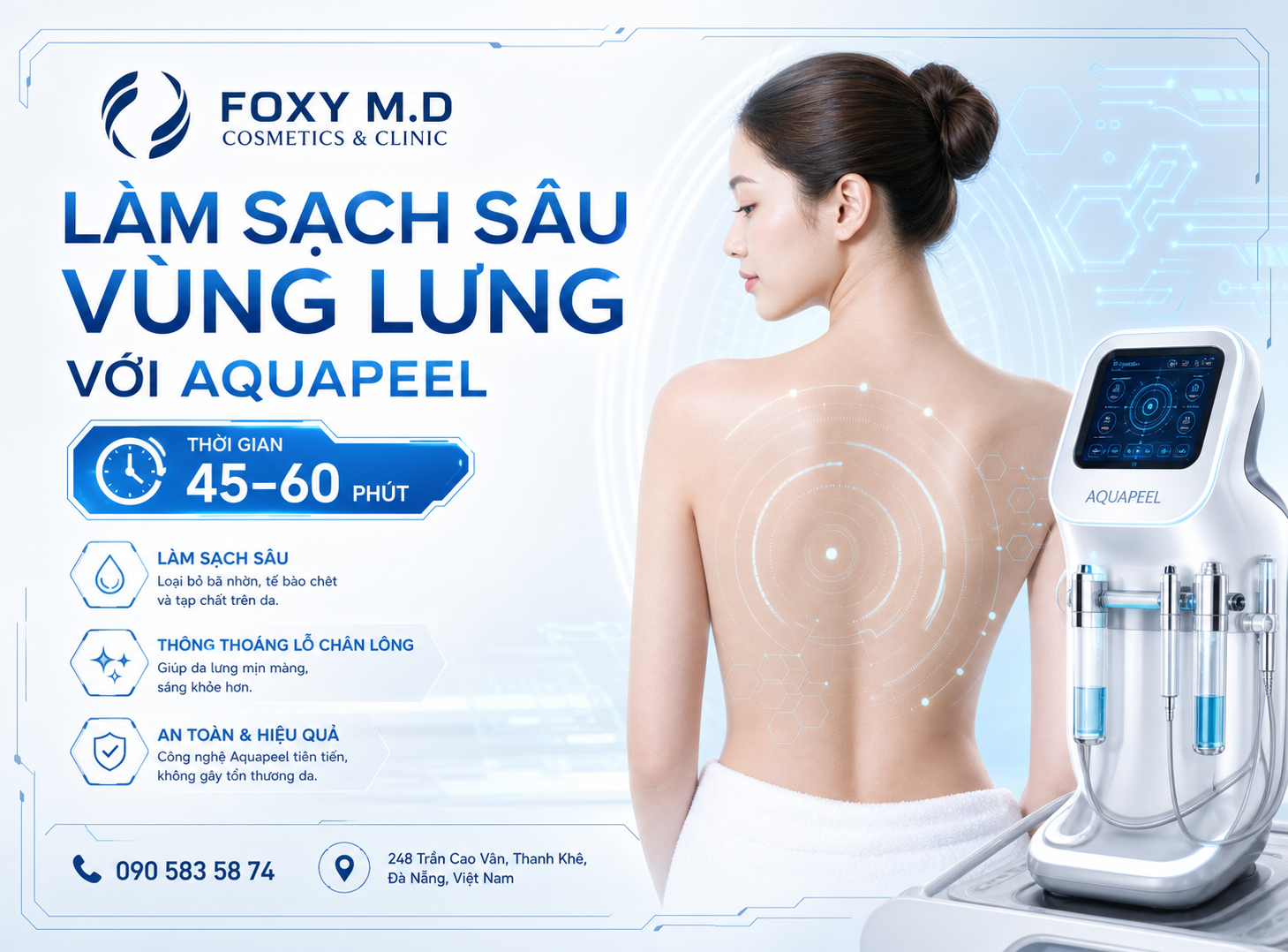 Facial Lưng Tẩy Tế Bào Chết Tại Đà Nẵng — Làm Mịn, Sáng & Thông Thoáng Da Lưng Tại Foxy M.D Clinic