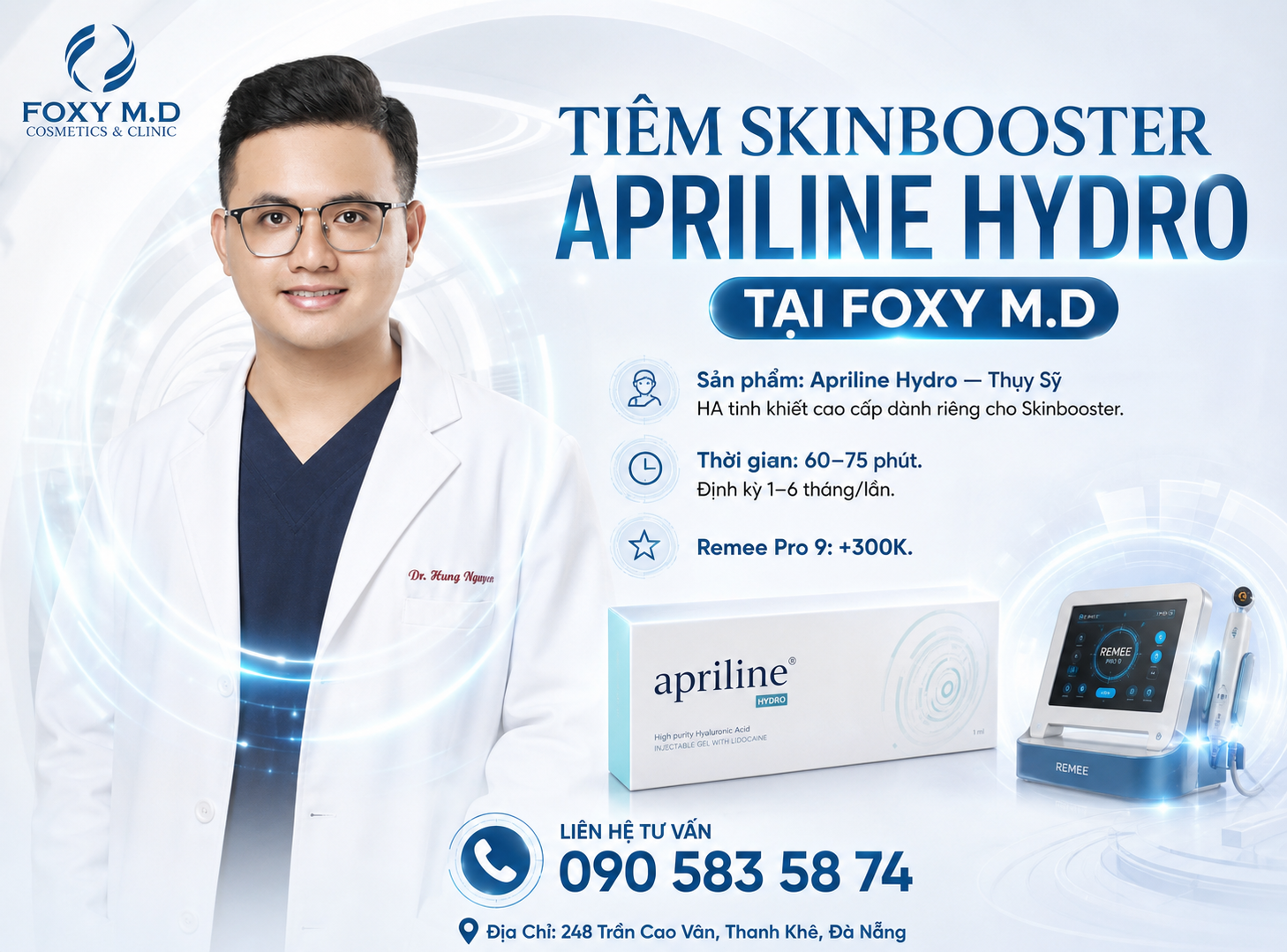 Tiêm Skinbooster Apriline Hydro Tại Đà Nẵng – HA Tinh Khiết Thụy Sỹ Cấp Ẩm Chuyên Sâu