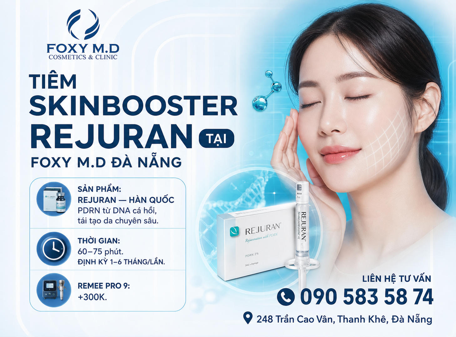 Tiêm Skinbooster Rejuran Tại Đà Nẵng – PDRN Hàn Quốc Tái Tạo Da Chuyên Sâu Nhất