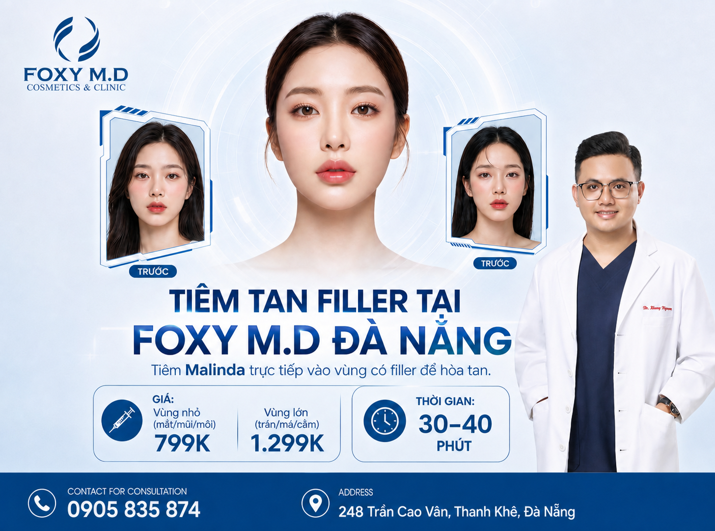 Tiêm Tan Filler Đà Nẵng — Hyaluronidase Xử Lý Filler Hỏng & Biến Chứng Tại Foxy M.D Clinic