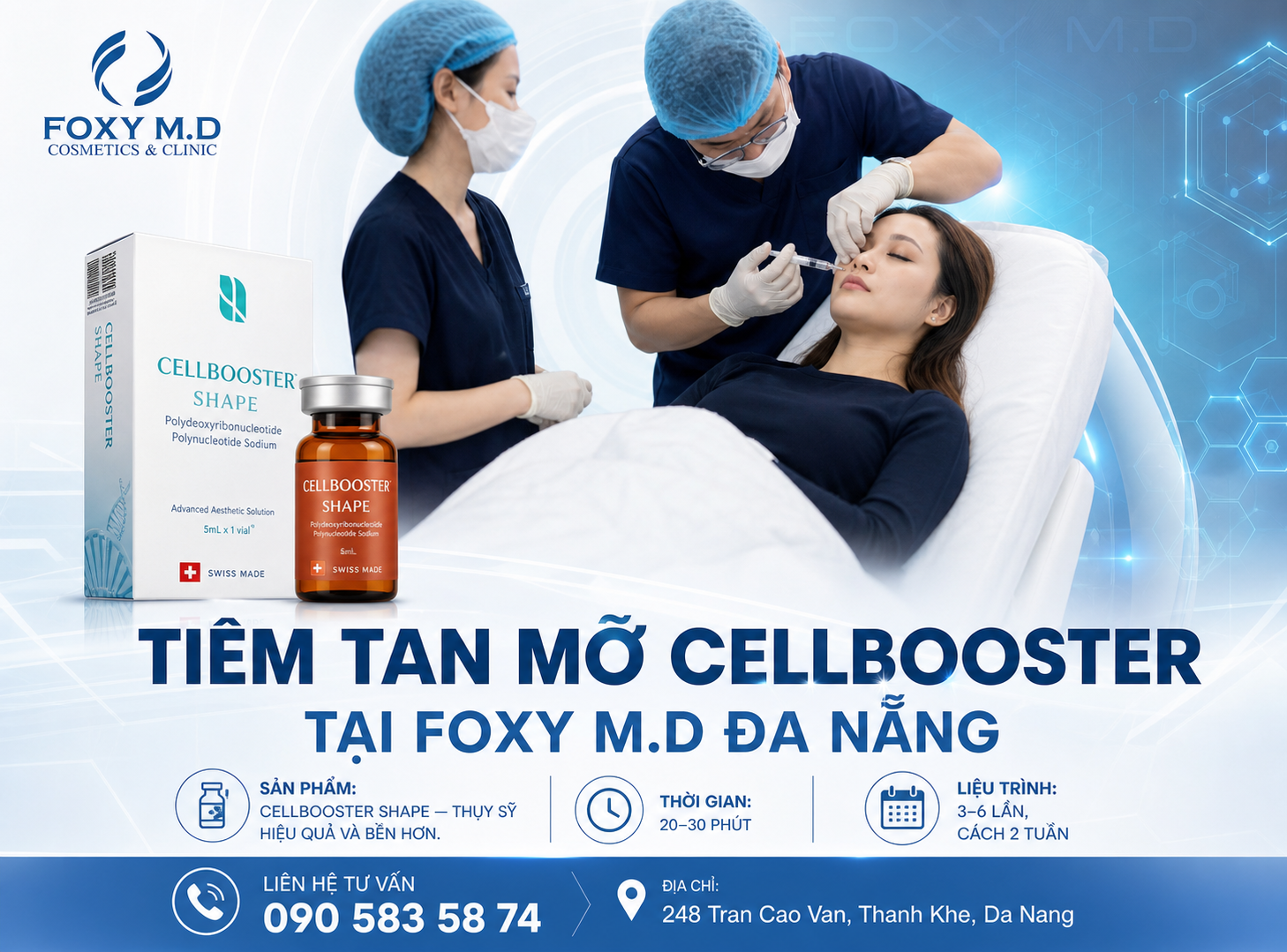 Tiêm Tan Mỡ Cellbooster Đà Nẵng — Lipolysis Công Thức Nâng Cao Giảm Mỡ Cứng Đầu Tại Foxy M.D Clinic