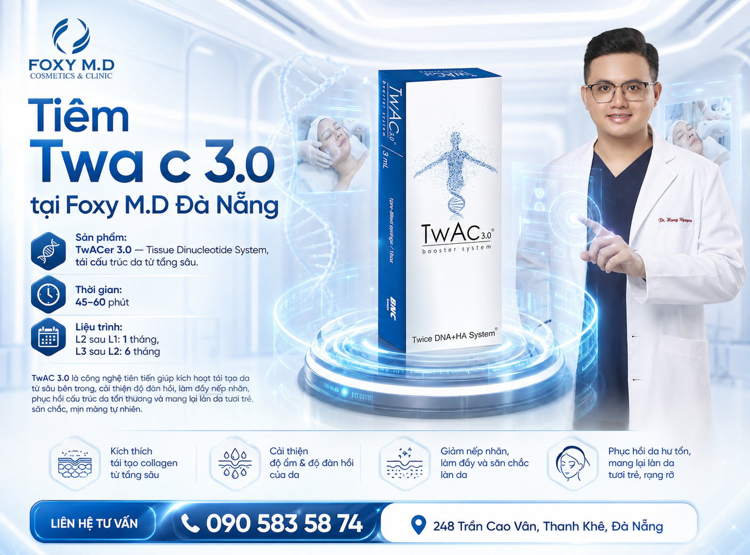 Tiêm Twac 3.0 Tại Đà Nẵng – Tái Tạo Da Chuyên Sâu Bằng Công Nghệ Dinucleotide